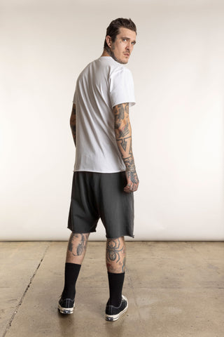 raw edges sweat shorts