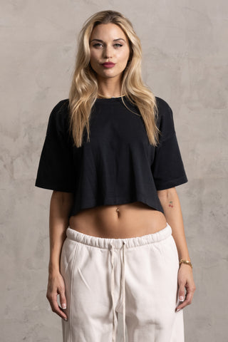 PIMA COTTON BOXY CROP TEE