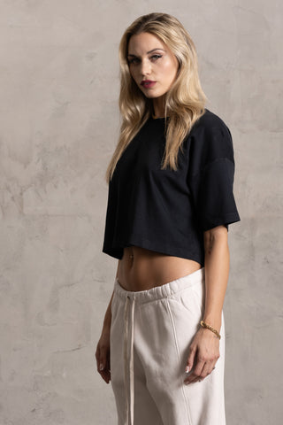 PIMA COTTON BOXY CROP TEE
