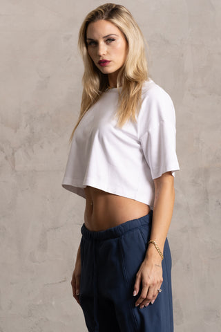 PIMA COTTON BOXY CROP TEE