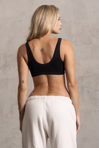 PIMA COTTON BRALETTE - BLACK