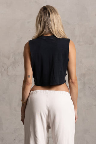 PIMA COTTON TANK TOP - BLACK